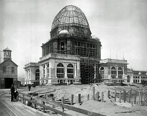 View from the east during construction