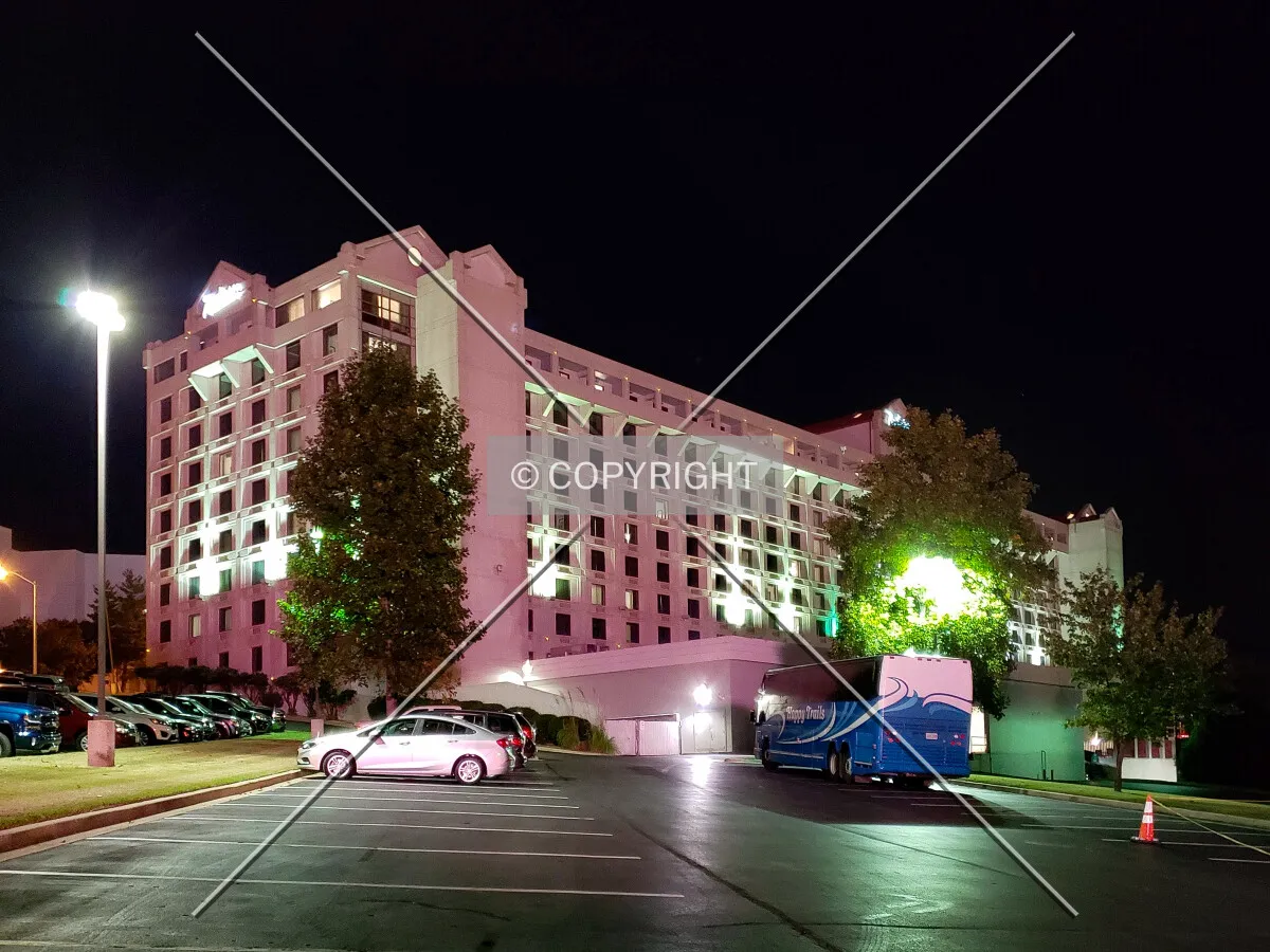 From the southeast at night; October 17, 2018