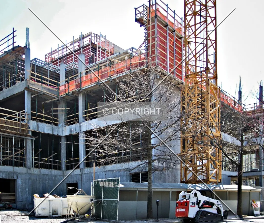 View from the northeast during construction; April 4, 2005