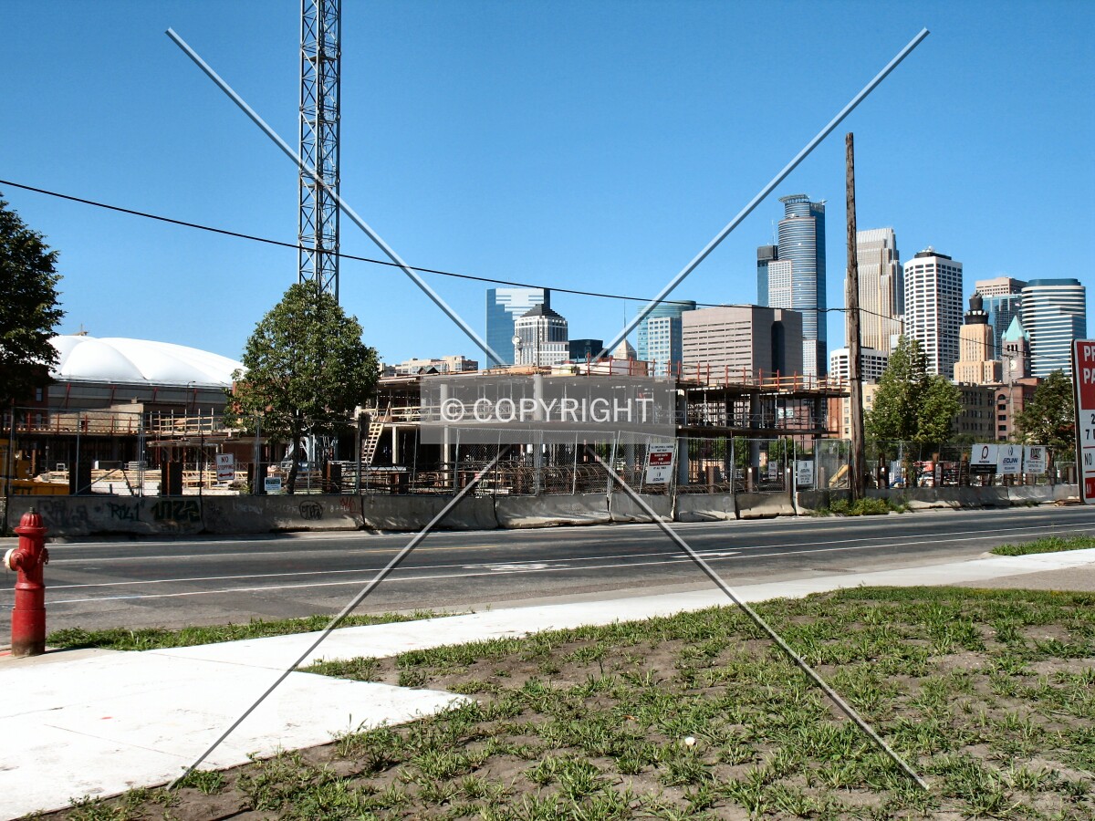 View to the southwest across 2nd Street South