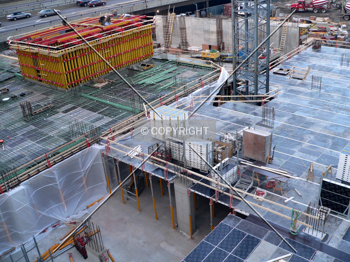 View of a lower level under construction