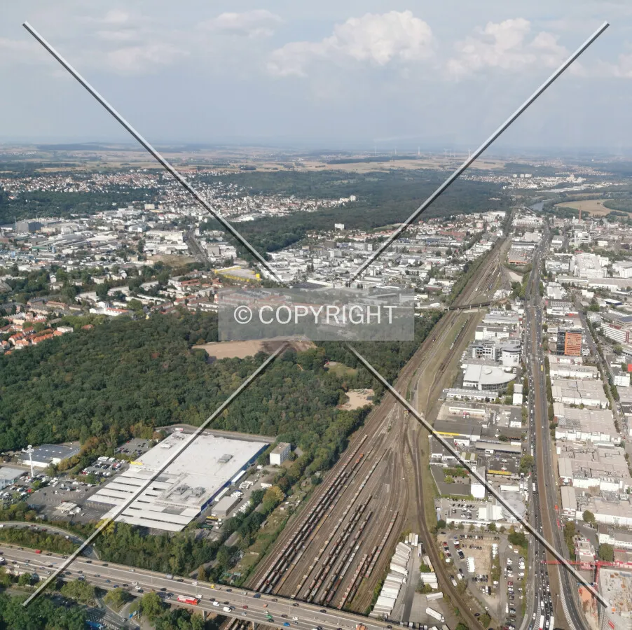 Flight with a helicopter over Frankfurt
