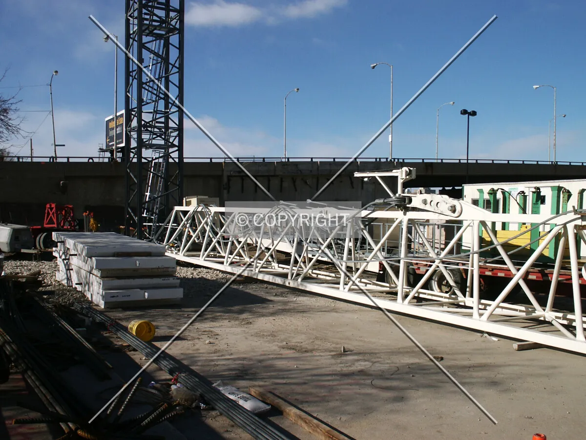 Staging area at the northeast corner of the site