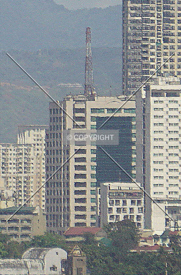 Distant view from the west; February 21, 2018