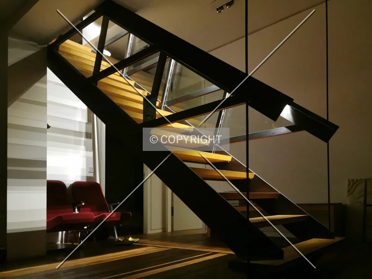 Stairs leading one floor up