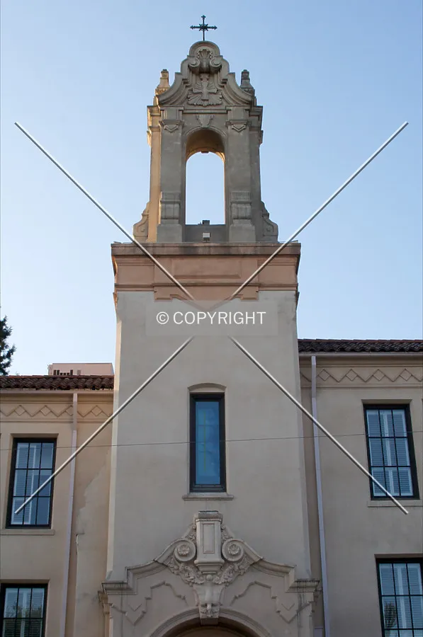 Looking above the main entrance