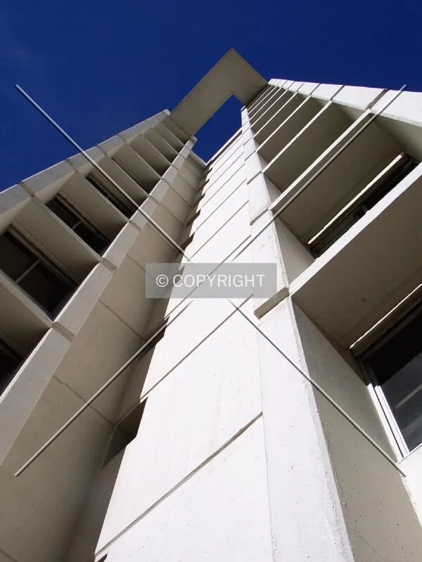 Looking up the southeast corner