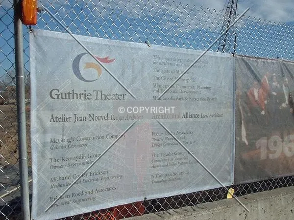Translucent project banner, corner of 2nd Street & Chicago Plaza
