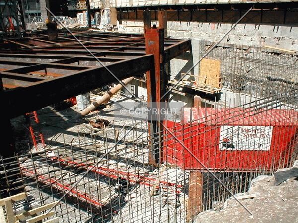 Looking into the basement at the corner of Monroe and Franklin Streets