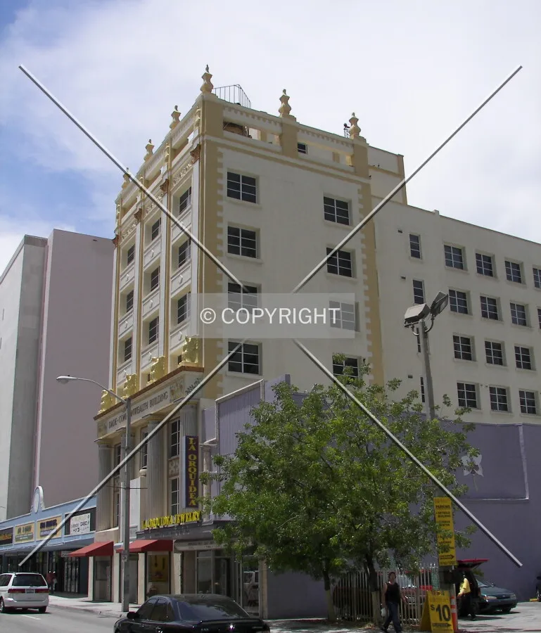 View from the east on 1st Street