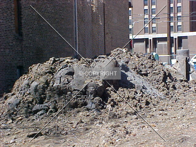 Dirt and clay that has been excavated while drilling caissons