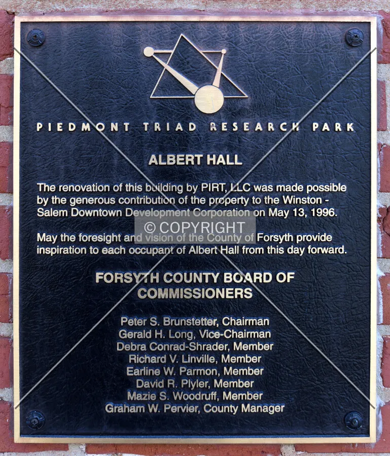 Plaque at the west entrance