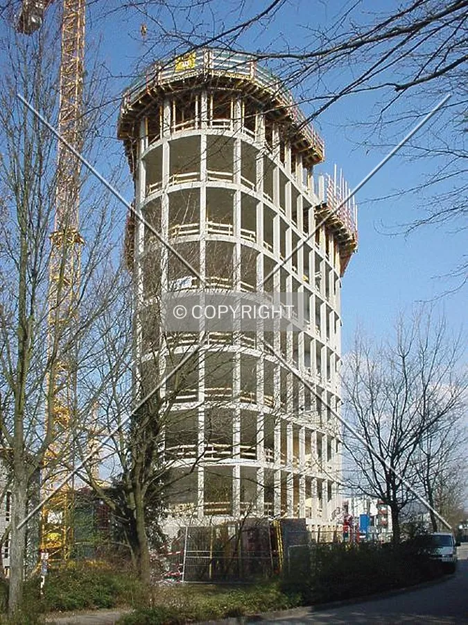 Side view of concrete framework