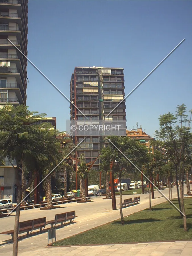 Distant view of the building.