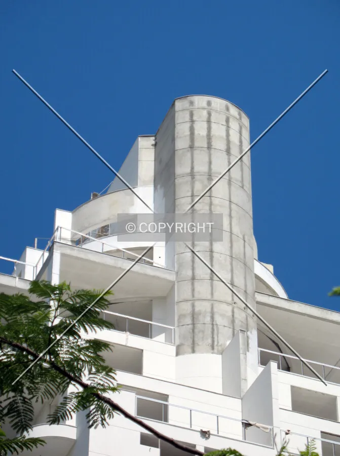 Detail of the top of the building