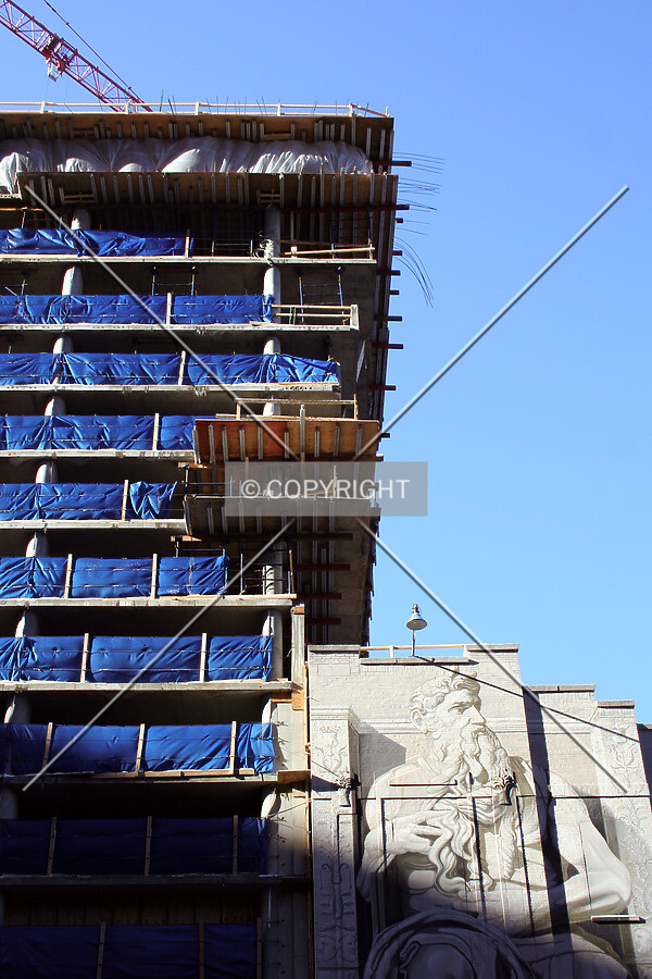 Looking up at the overhang