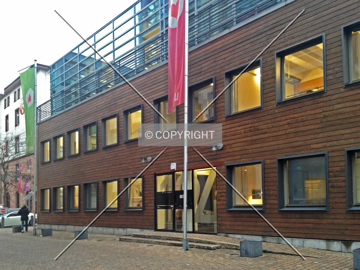 Main entrance and wooden facade