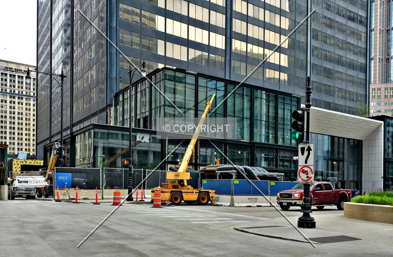 Northwest corner during renovation; June 20, 2020