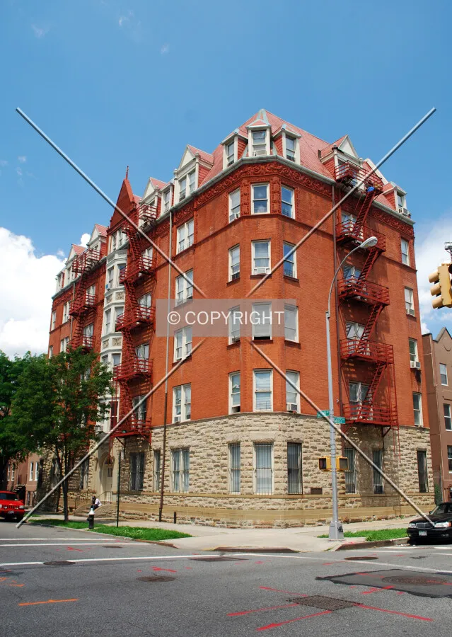 Viewed from the southwest along Gates Avenue