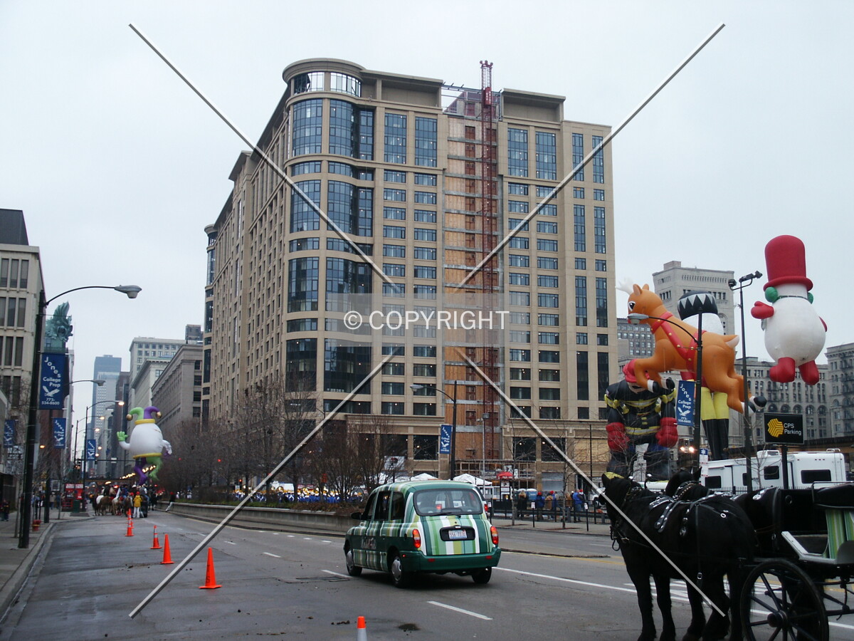 Southern view during the Christmas Parade on Thanksgiving Day