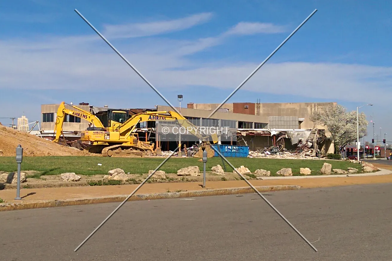 View from the west during demolition; April 1, 2015