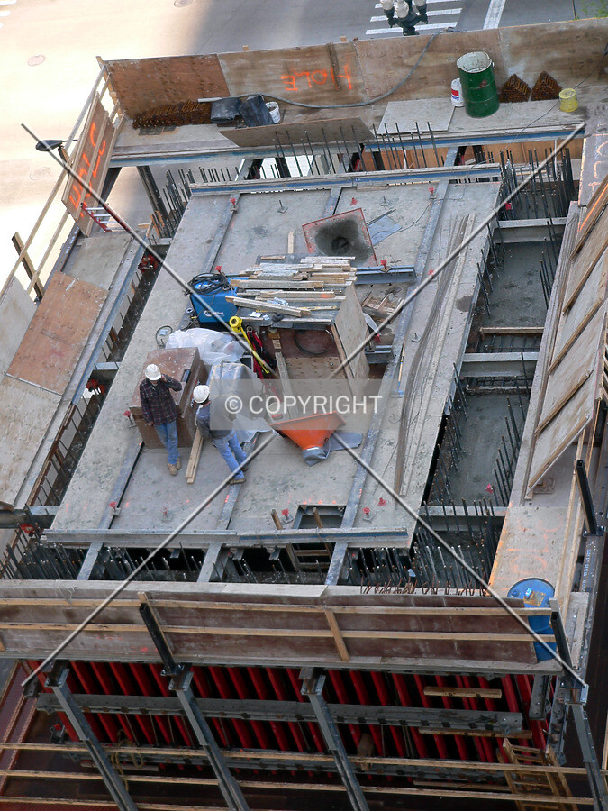 View of the southern elevator core