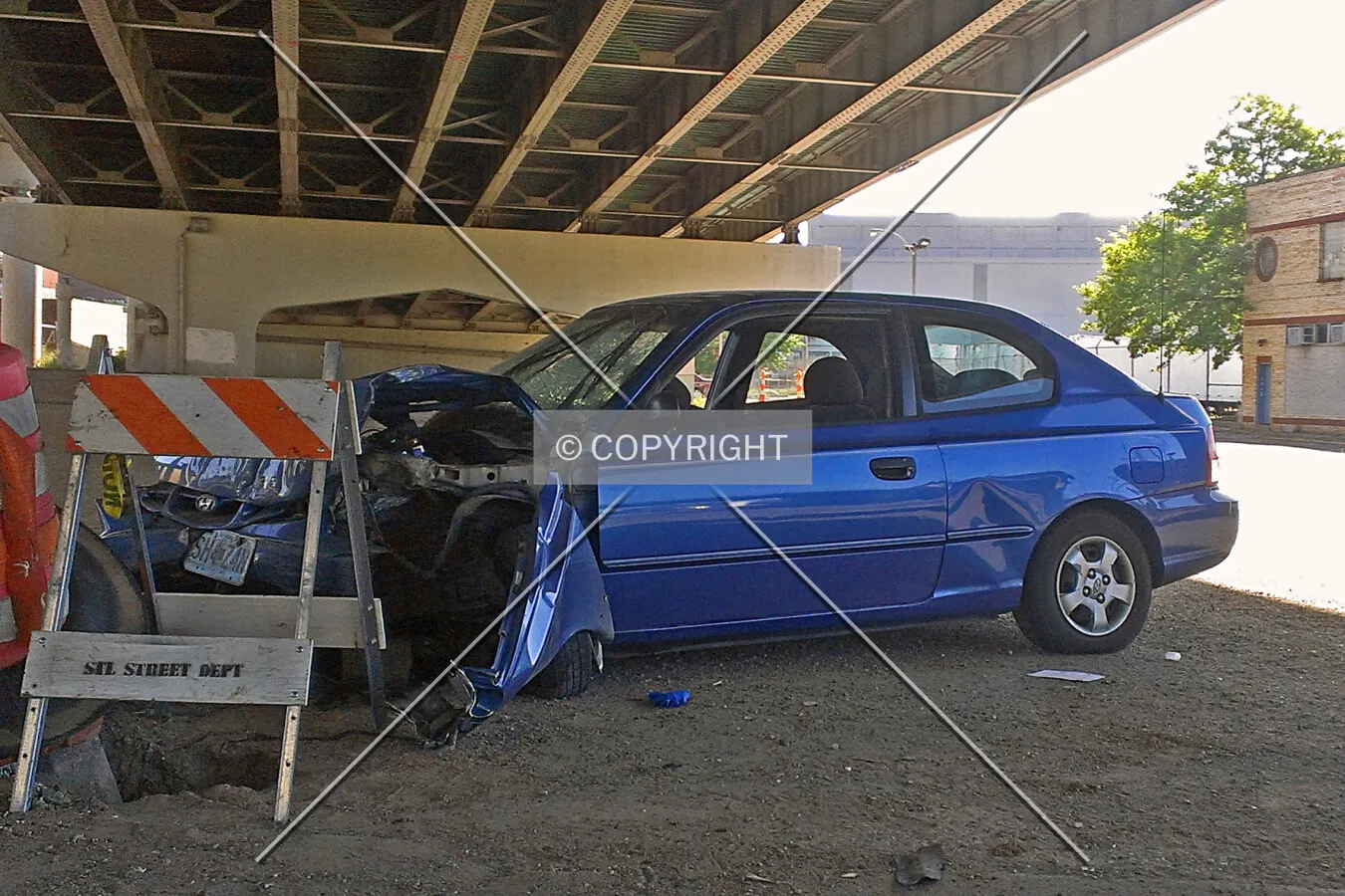 A crashed car