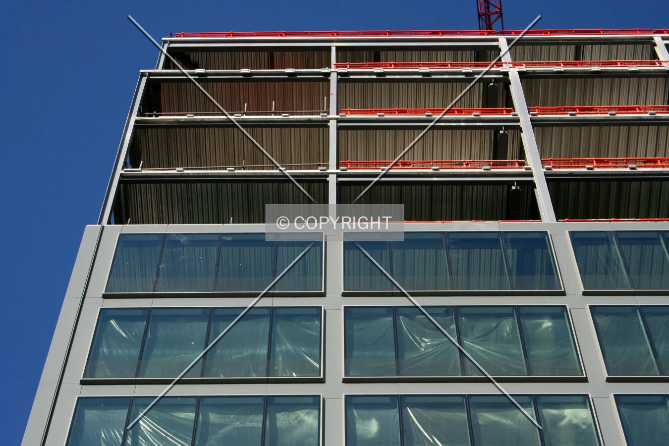 View of the facade progress
