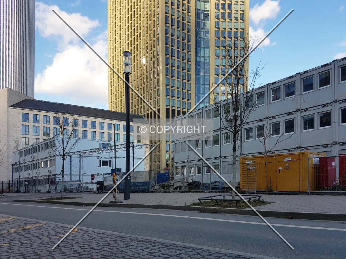 Temporary construction containers - home to construction workers
