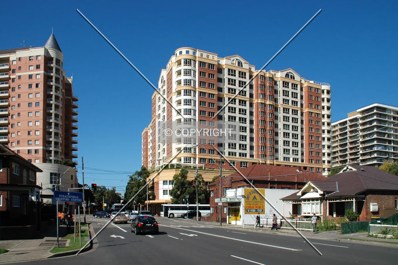Town centre viewed from Elva Road