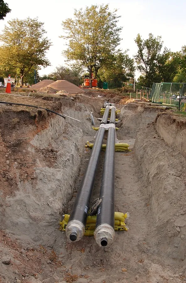New underground piping in place