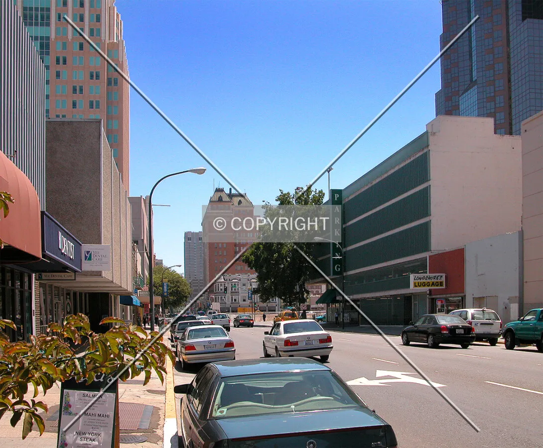Looking west from 7th Street