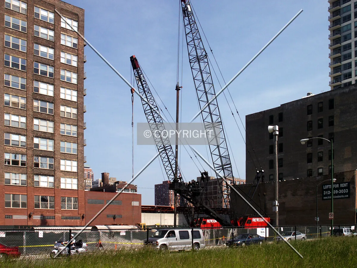 Looking southeast from Harrison Street