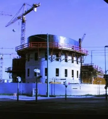 Colourful construction site view