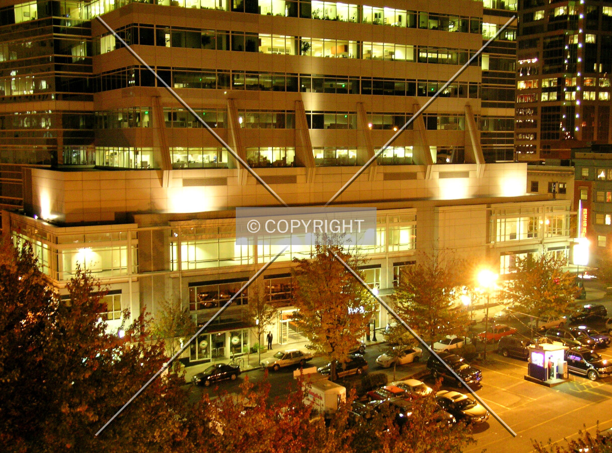 Base of the building at night