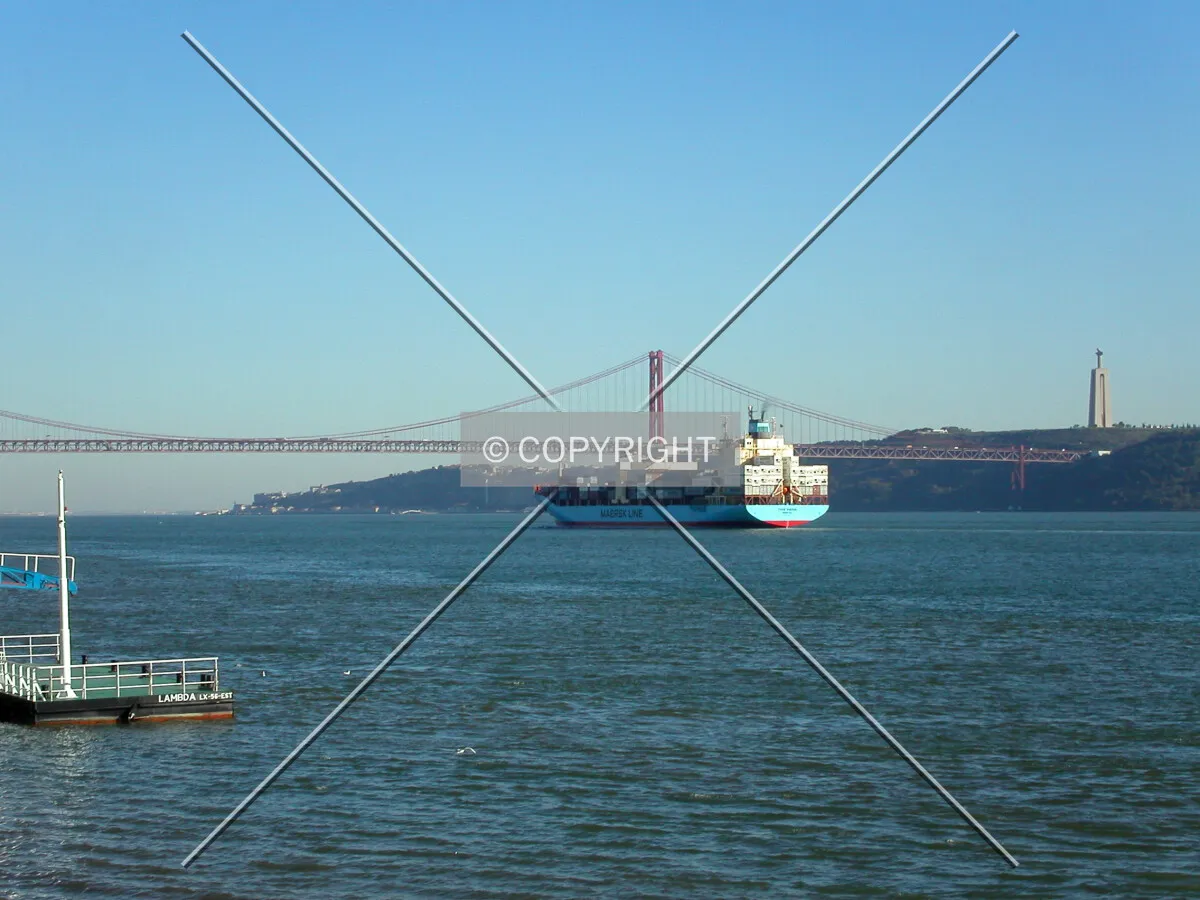View of the Tejo River and 25 de Abril bridge