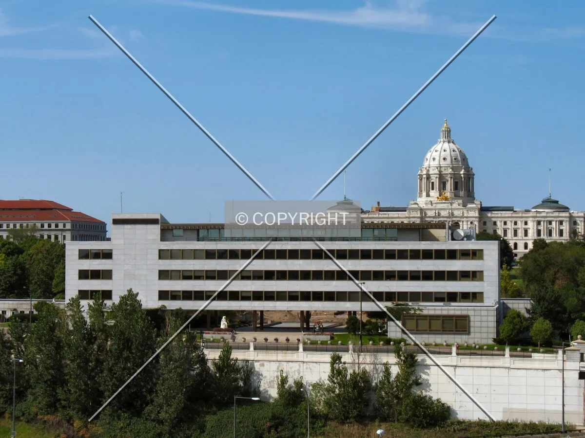 View to the north from the St. Joseph's Hospital Ramp, Capitol dome rising in distance