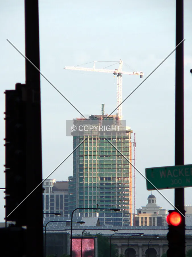 View to the south from Michigan Avenue and Wacker Place