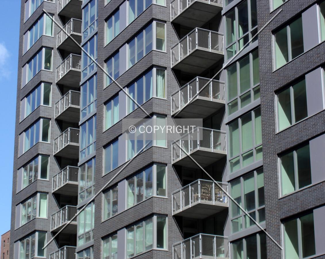 Facade section with balconies