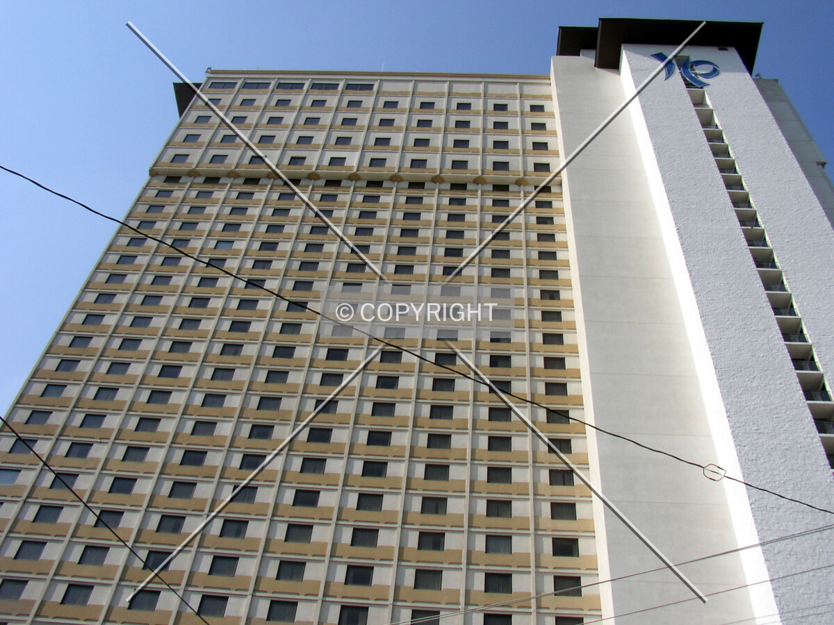 Looking up the southern façade from Bayview Avenue below