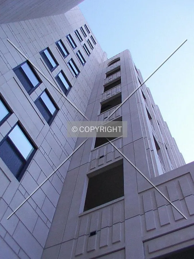 Looking up the west facade