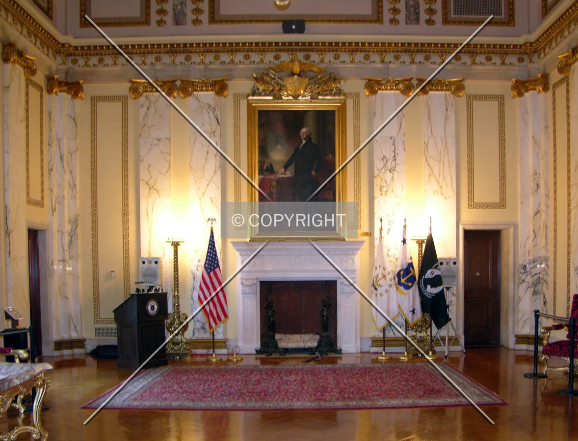 The State Reception Room with the famous painting of George Washington