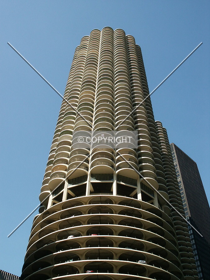 Looking up from the Dearborn Street Bridge