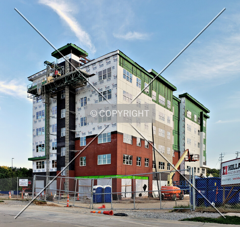 View from the northwest during construction; September 4, 2019