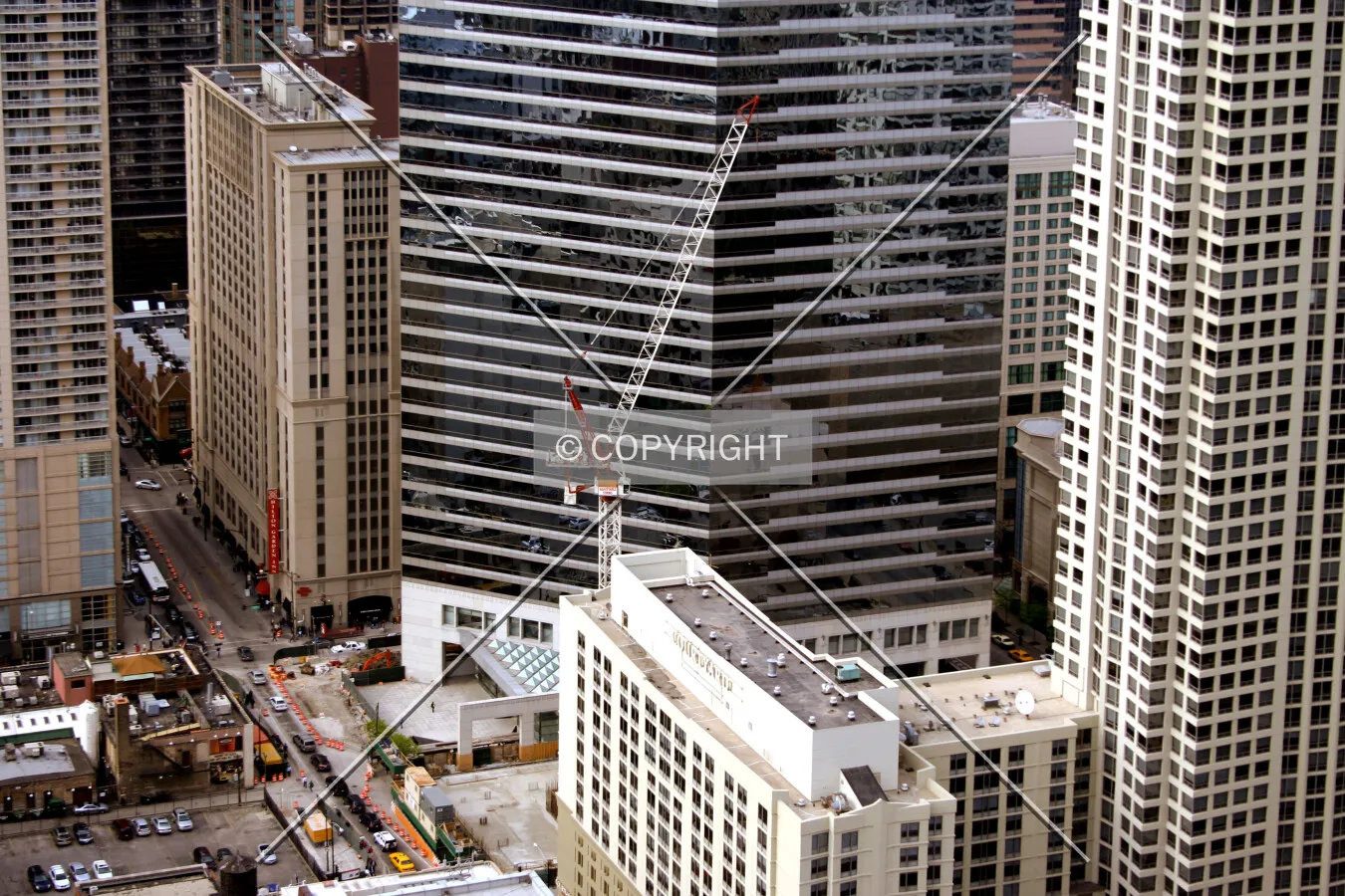 Looking down from Marina City