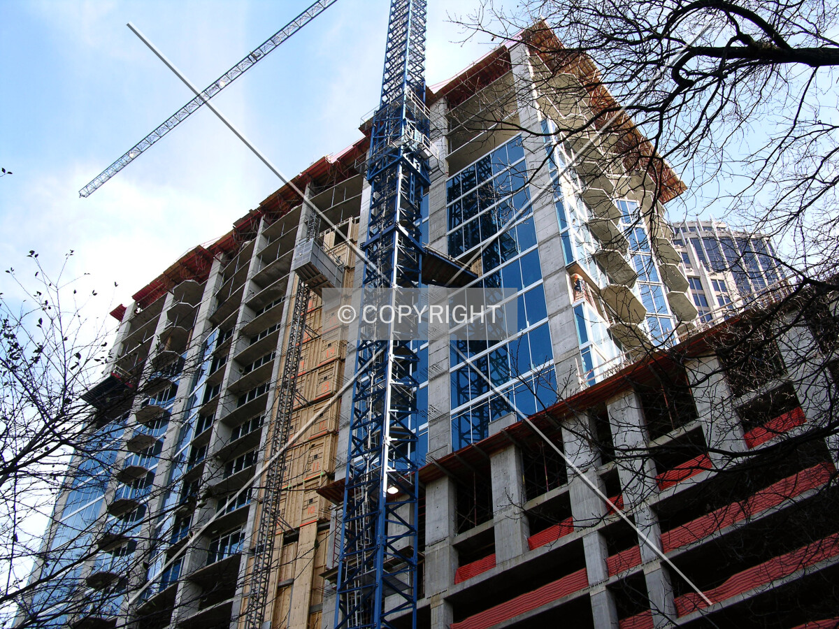 Looking up the southwest corner