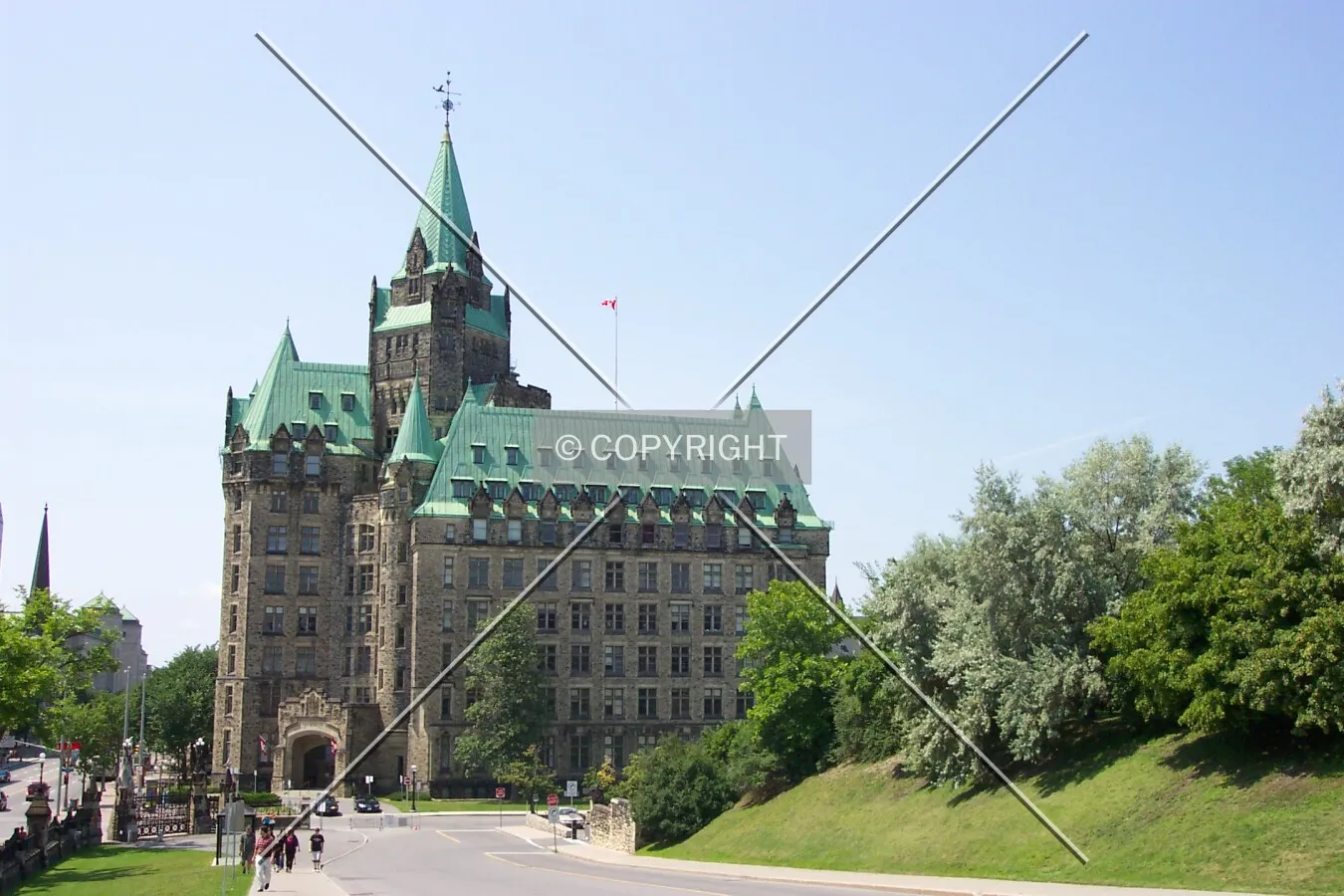 Looking west from in front of the West Block on Parliament Hill