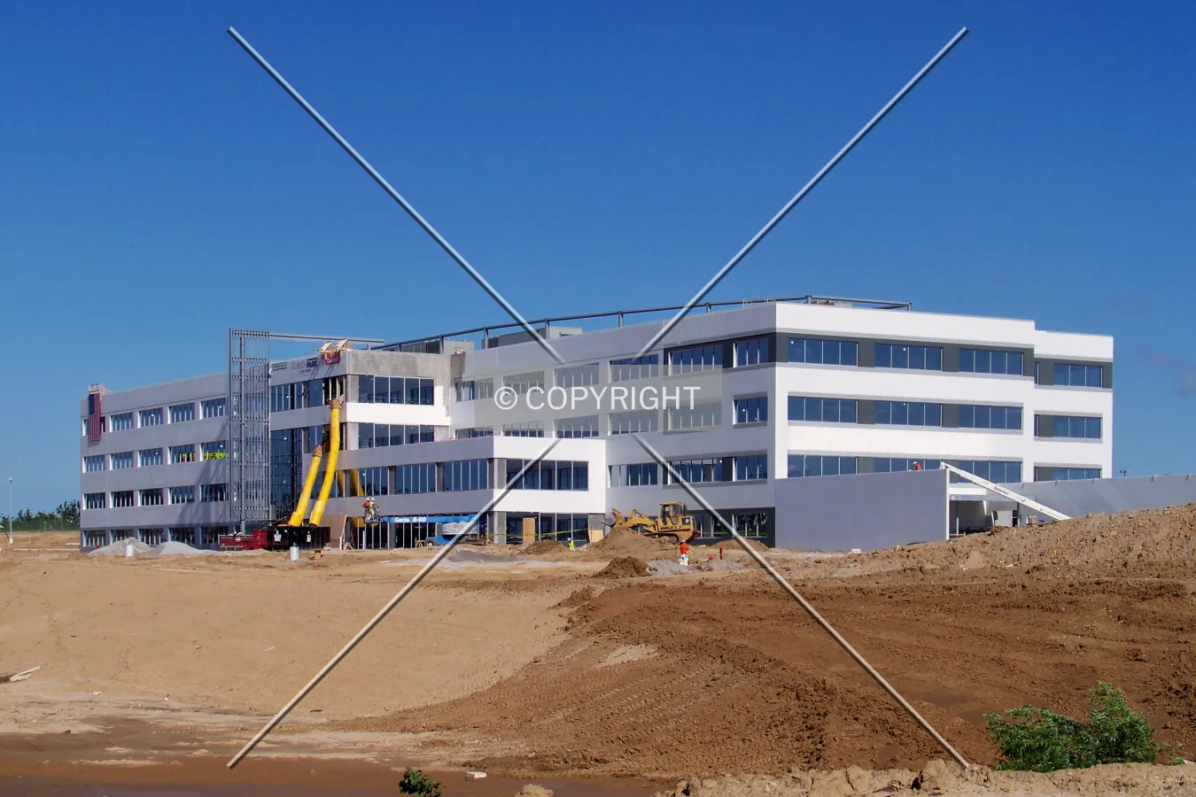 View from the southeast during construction
