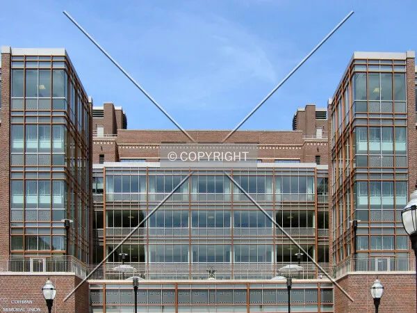New curtainwall above the terrace on the south side