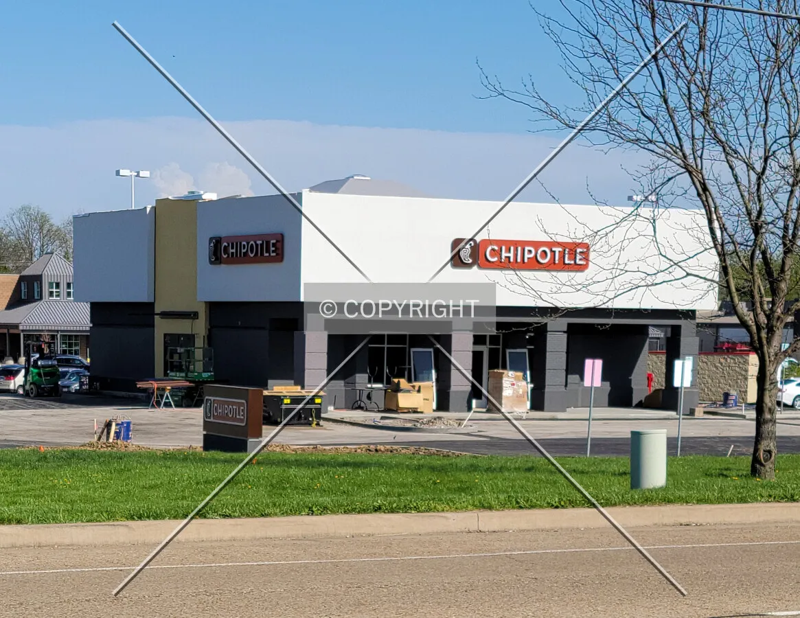 From the northwest during renovation; April 9, 2021